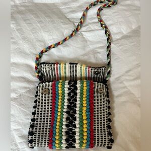 Antonello Tedde Handwoven Multicolor Crossbody Bag Boho Luxury Purse